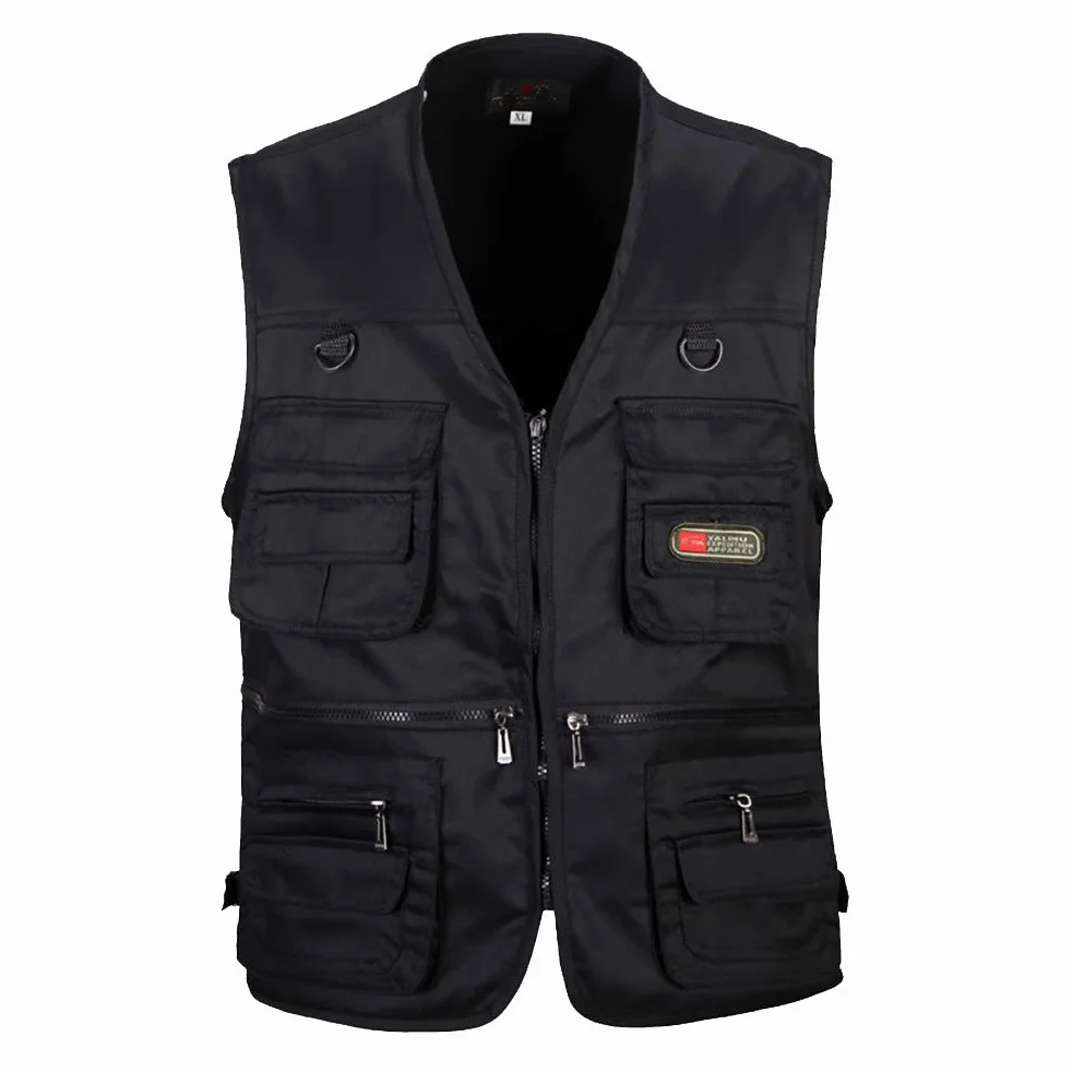 Uomo All'Aperto Viaggio Tasche Gilet Sport, Maschio Gilets Multitasche Senza Maniche Giubbino da Lavoro per Reporter Caccia Fotografi Outdoor Vest, Multitasche Gilet Uomo Outdoor