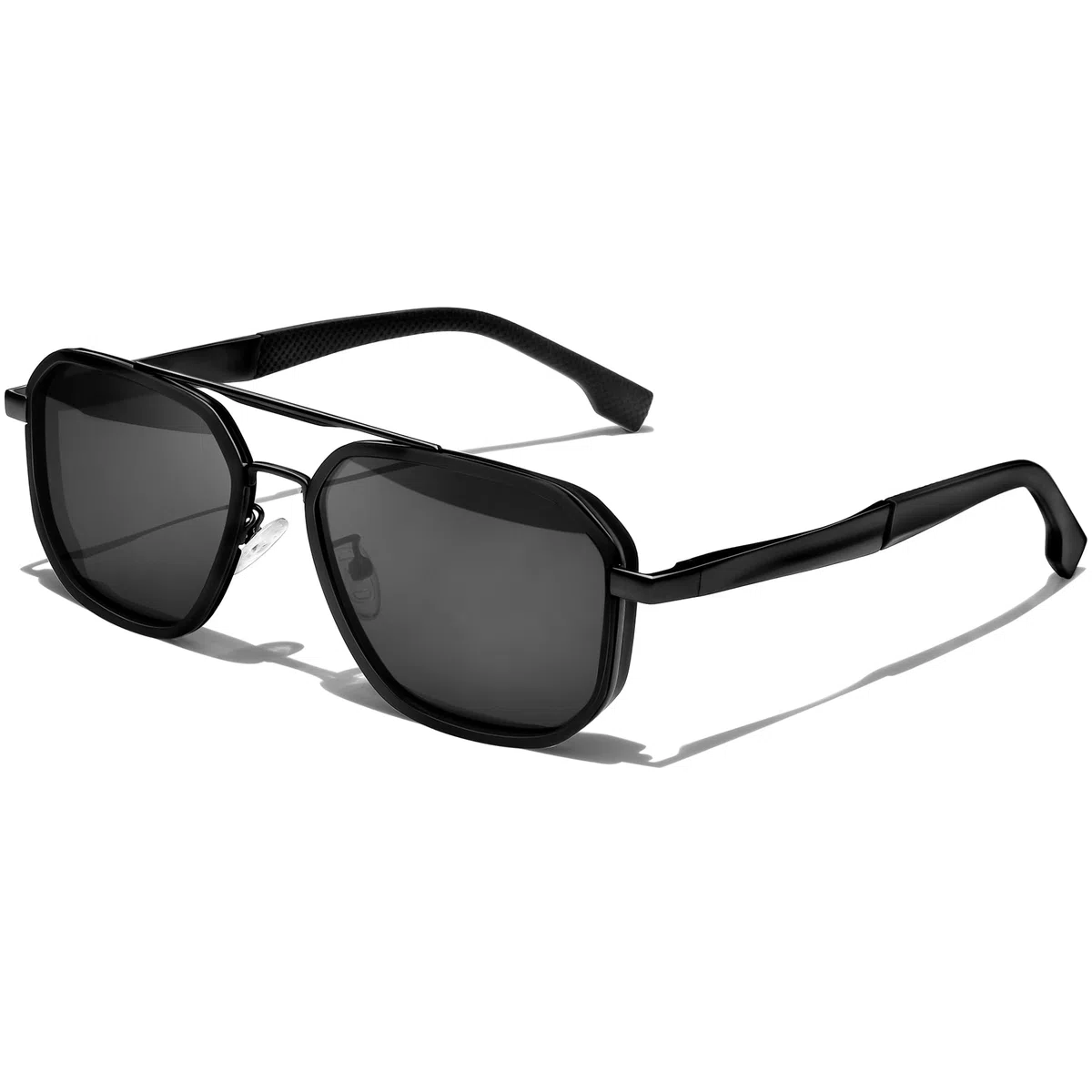 KANASTAL Occhiali da Sole Uomo Donna Polarizzati Goccia con Protezione UV400 Quadrati Doppio Ponte Vintage Grandi Metallo Alla Moda