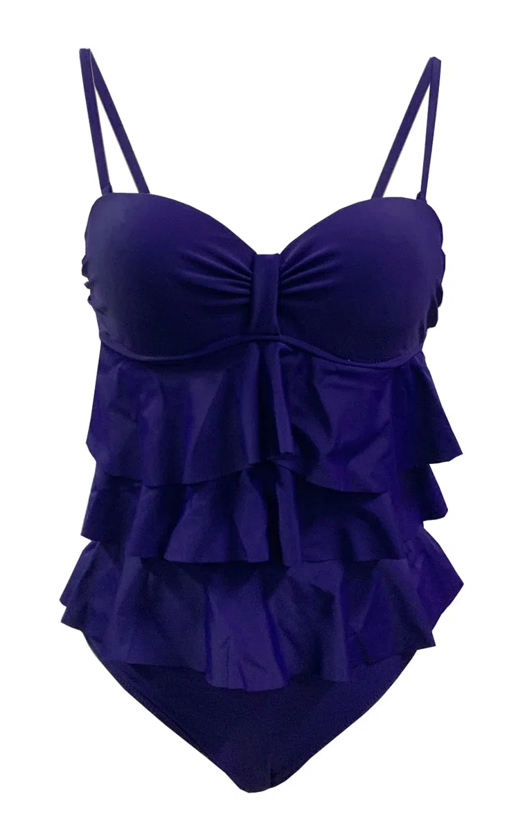 Rayson Costume da Bagno Donna Intero da Spiaggia Retro Tankini Donna Push Up con Volant Monokini Donna Controllo Addominale