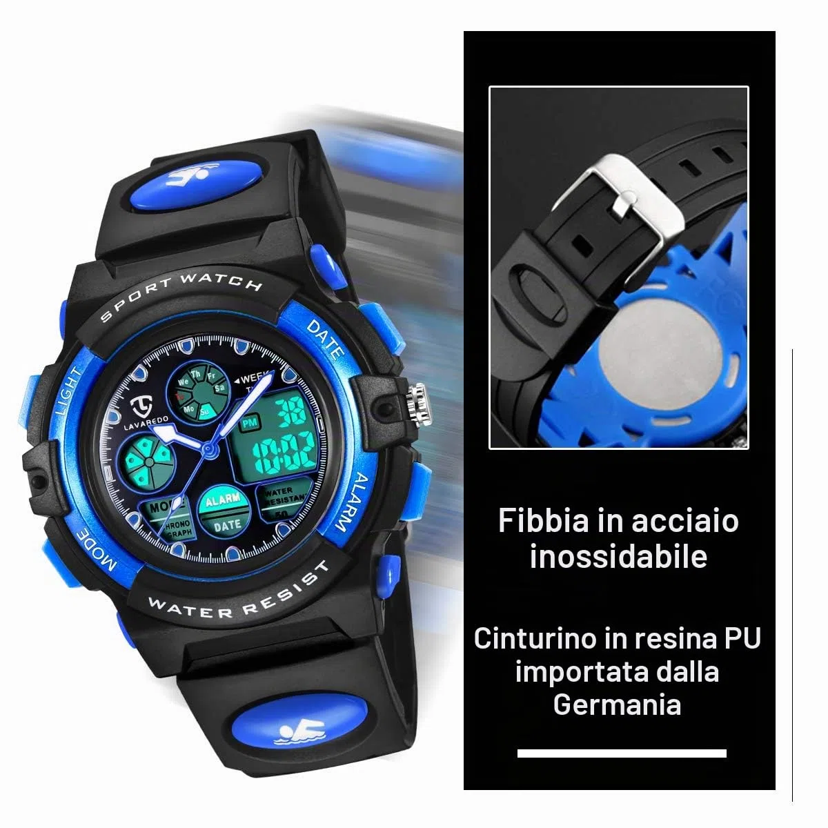 aswan watch Orologi, Orologi per bambini, Adolescenti Sport all'aria aperta Orologi digitali Orologi digitali multifunzione impermeabili con luci a LED e orologi da polso per bambini