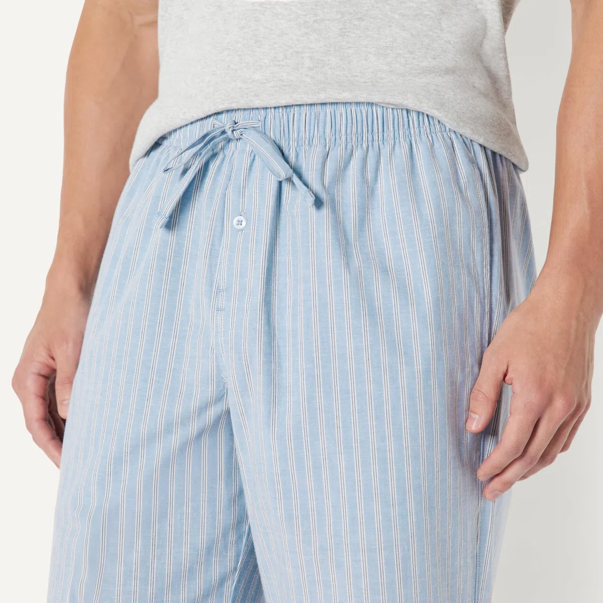 Amazon Essentials Pantaloni Pigiama Lunghi in Popeline di Cotone Elasticizzato Uomo, Confezione da 2