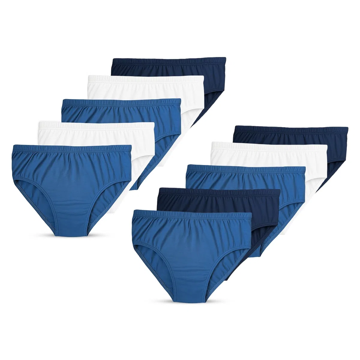 Ragazzi 10 Pezzi Slip in 100% Cotone, Intimo Morbido e Traspirante, Età 2-16 Anni
