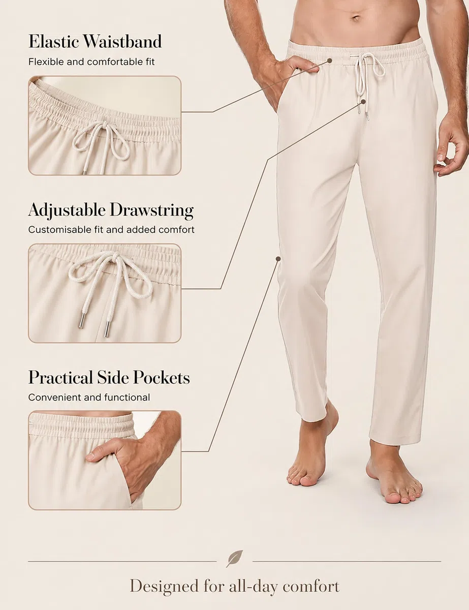 Sykooria Pantaloni Uomo Casual della Tuta con Coulisse a Gamba Dritta Sweatpants per Vacanze Jogging