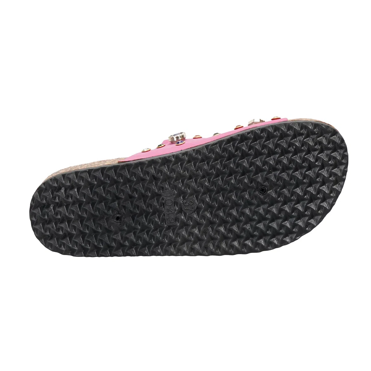JOMIX Ciabatte Donna Estive Sandali Eleganti Pantofole Bohemien con Pietre Colorate Fibbie e Suola in Sughero per Spiaggia Tempo Libero Vacanze Comodi Antiscivolo