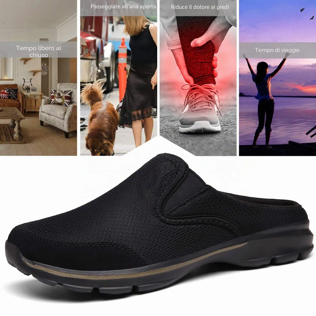 INMINPIN Zoccoli Donna Uomo Cotone Sabot Traspiranti Comode Pantofole da Casa Leggero Antiscivolo Ciabatte all'aperto