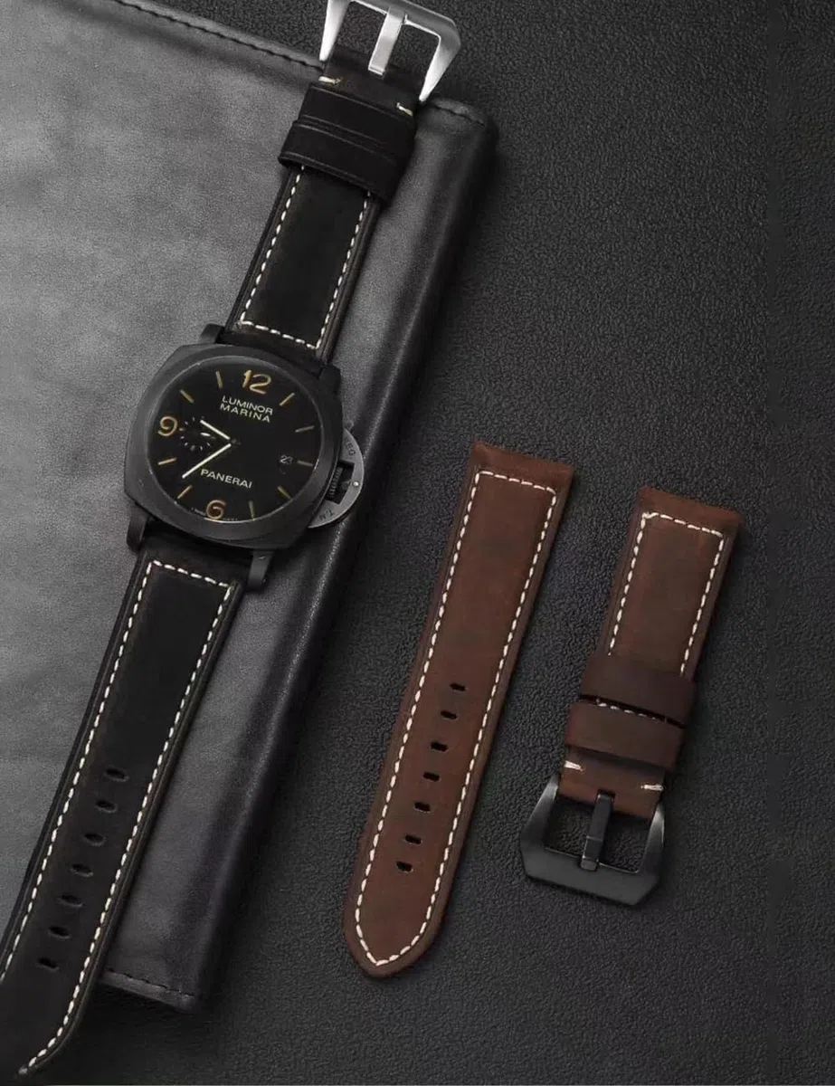 Cinturino per Orologio in Pelle Vintage Ricambio Uomo in Vera Morbido Impermeabile con Attrezzi 20mm 22mm 24mm 26mm per Panerai