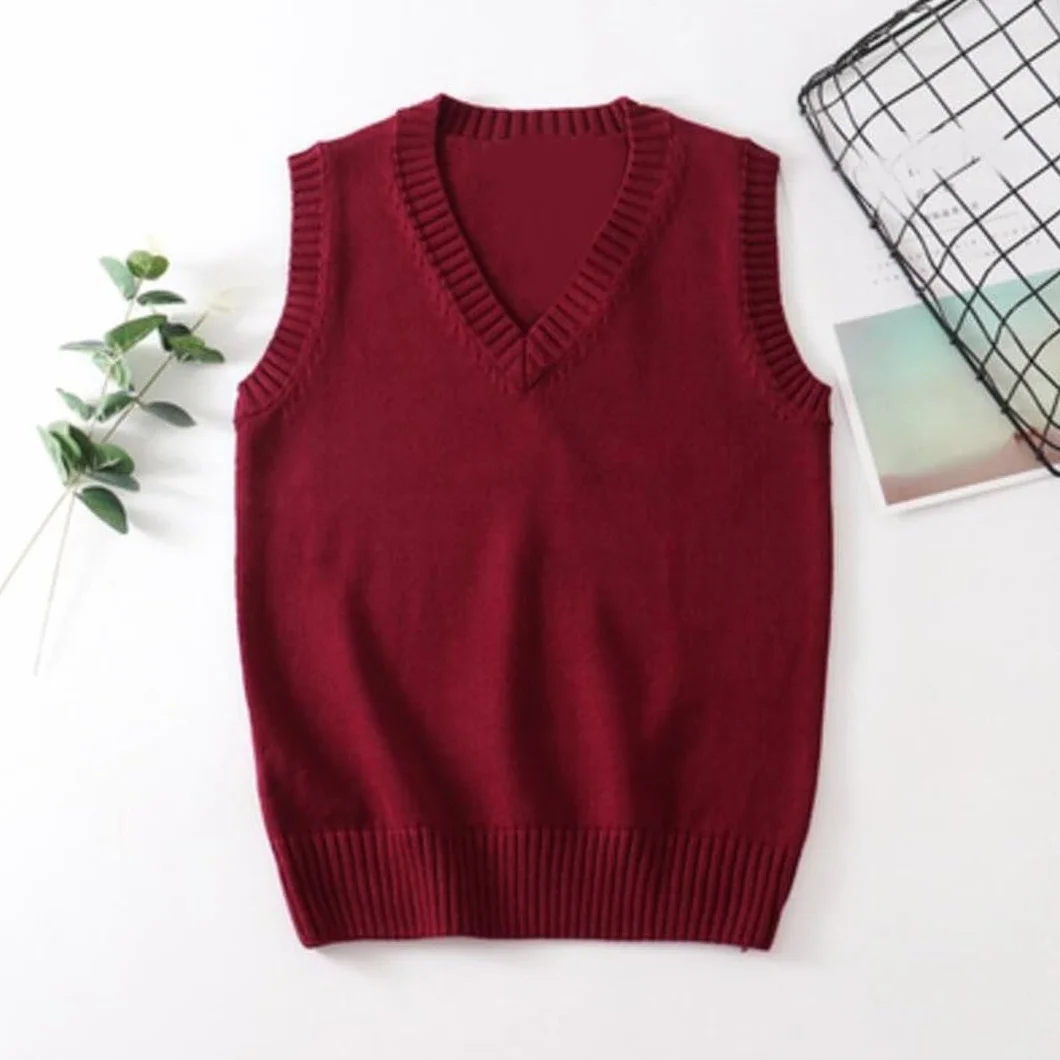 Maglione senza maniche da donna con scollo a V lavorato a maglia pullover gilet da donna top
