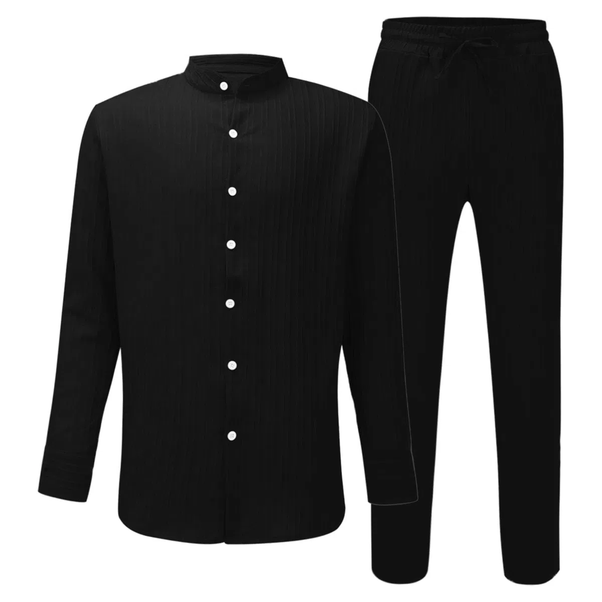 Tuta Uomo Completo Estiva Cotone e Lino Girocollo Morbido Completi Sportivi Traspiranti Larghi Camicia a Maniche Corte + Pantaloni Vacanza Spiaggia Set Due Pezzi Eleganti Elastico Tuta Da Ginnastica