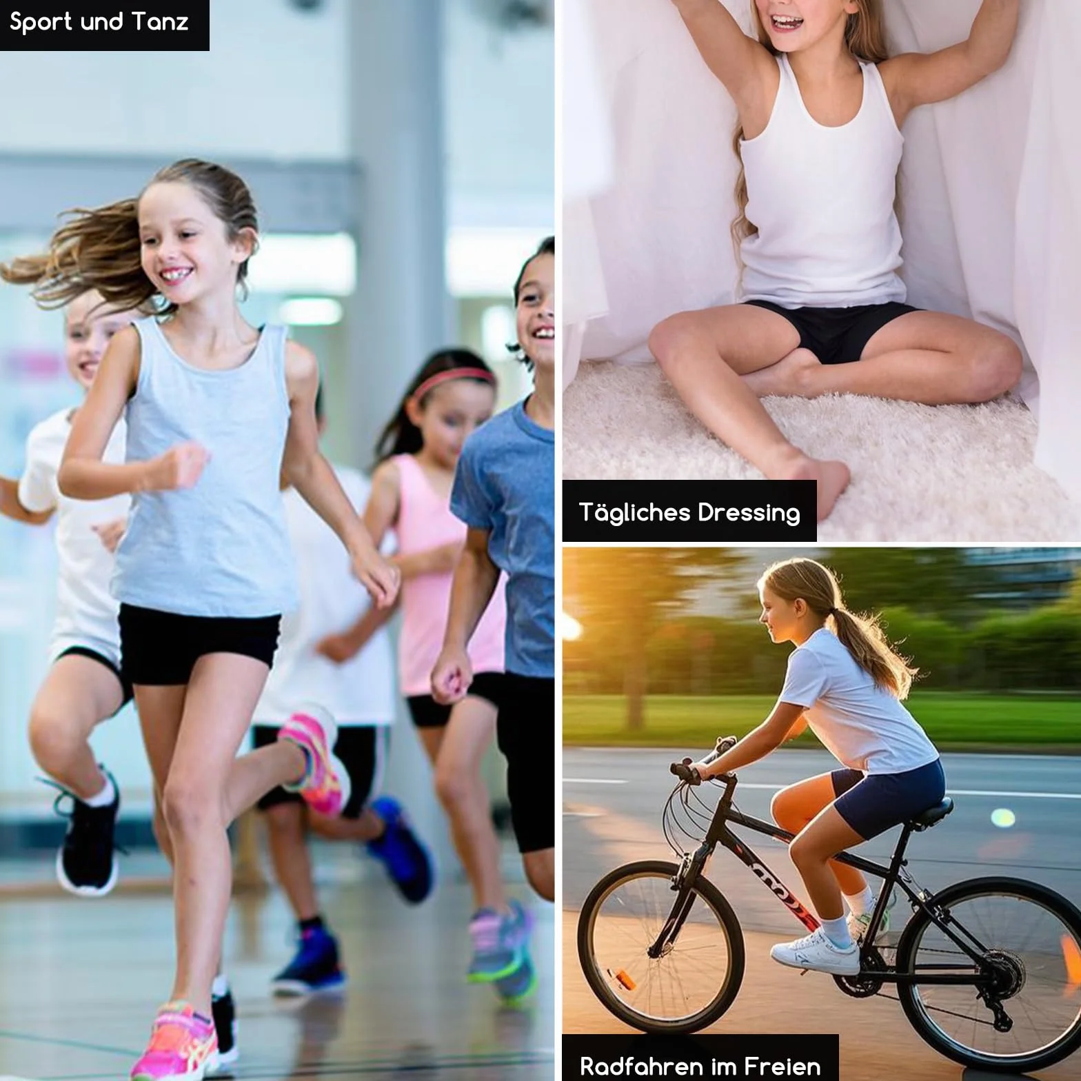 Pantaloni da ciclismo per bambini, leggings corti da ragazza, pantaloni sportivi da ragazza, pantaloni da ginnastica in cotone, da 5 a 14 anni