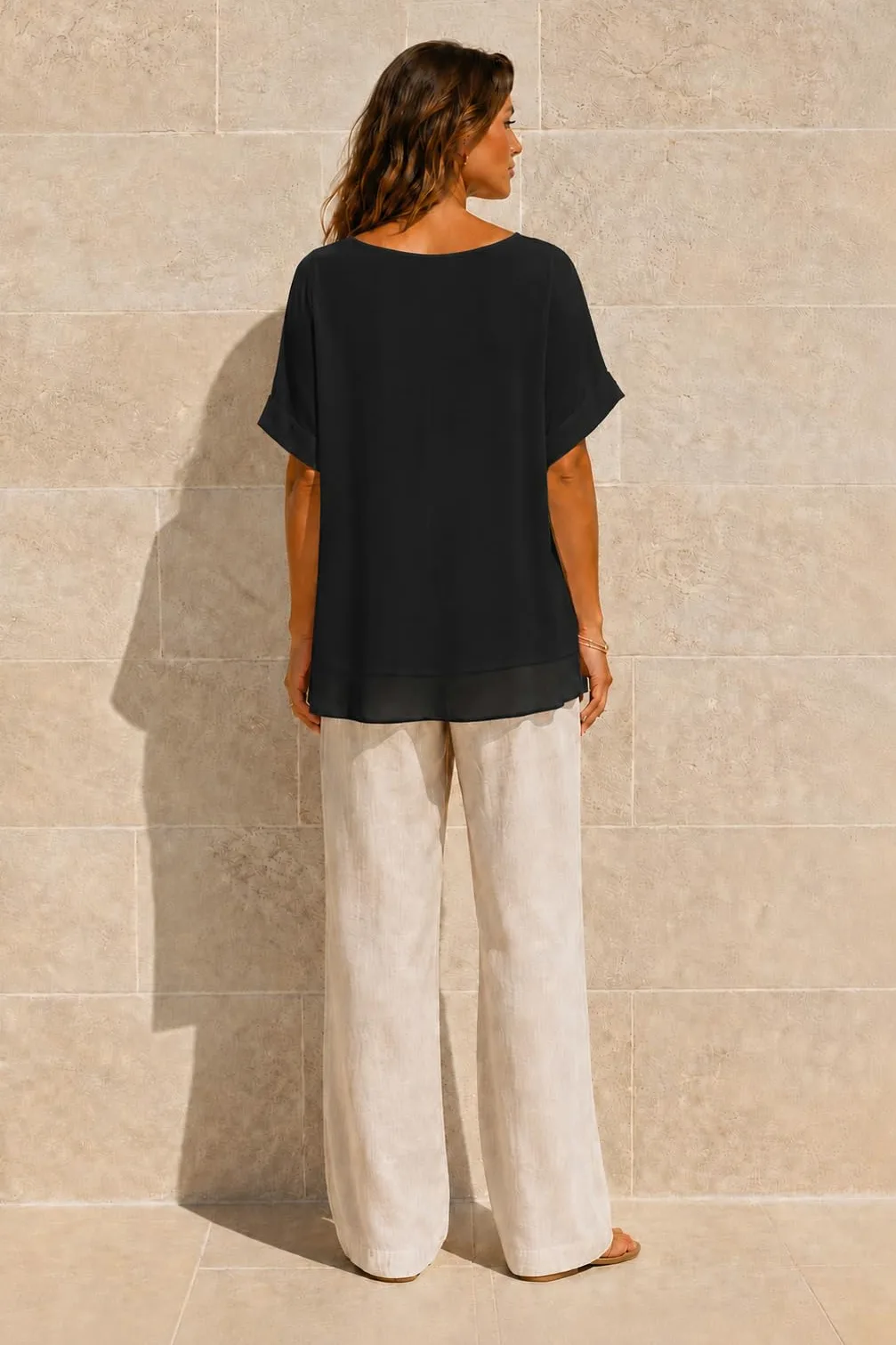 Van Der Rich ® - Camicia in Chiffon Foderato all'Interno - Dnna