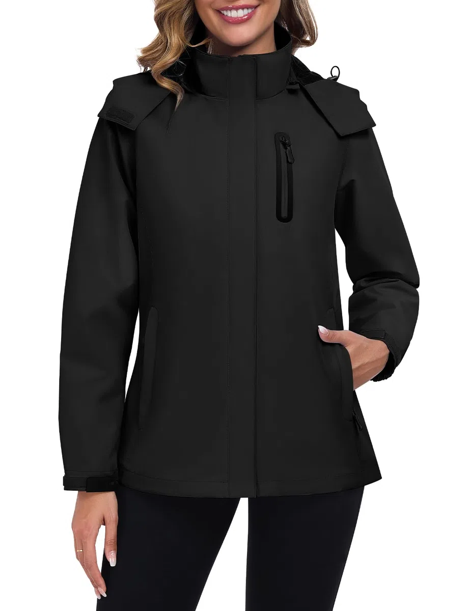 UMIPUBO Donna Giacca Impermeabile Antipioggia Softshell Giubbino Antivento Sportiva Traspirante Leggero Trekking Cappuccio Autunnale Trench Giacchetto