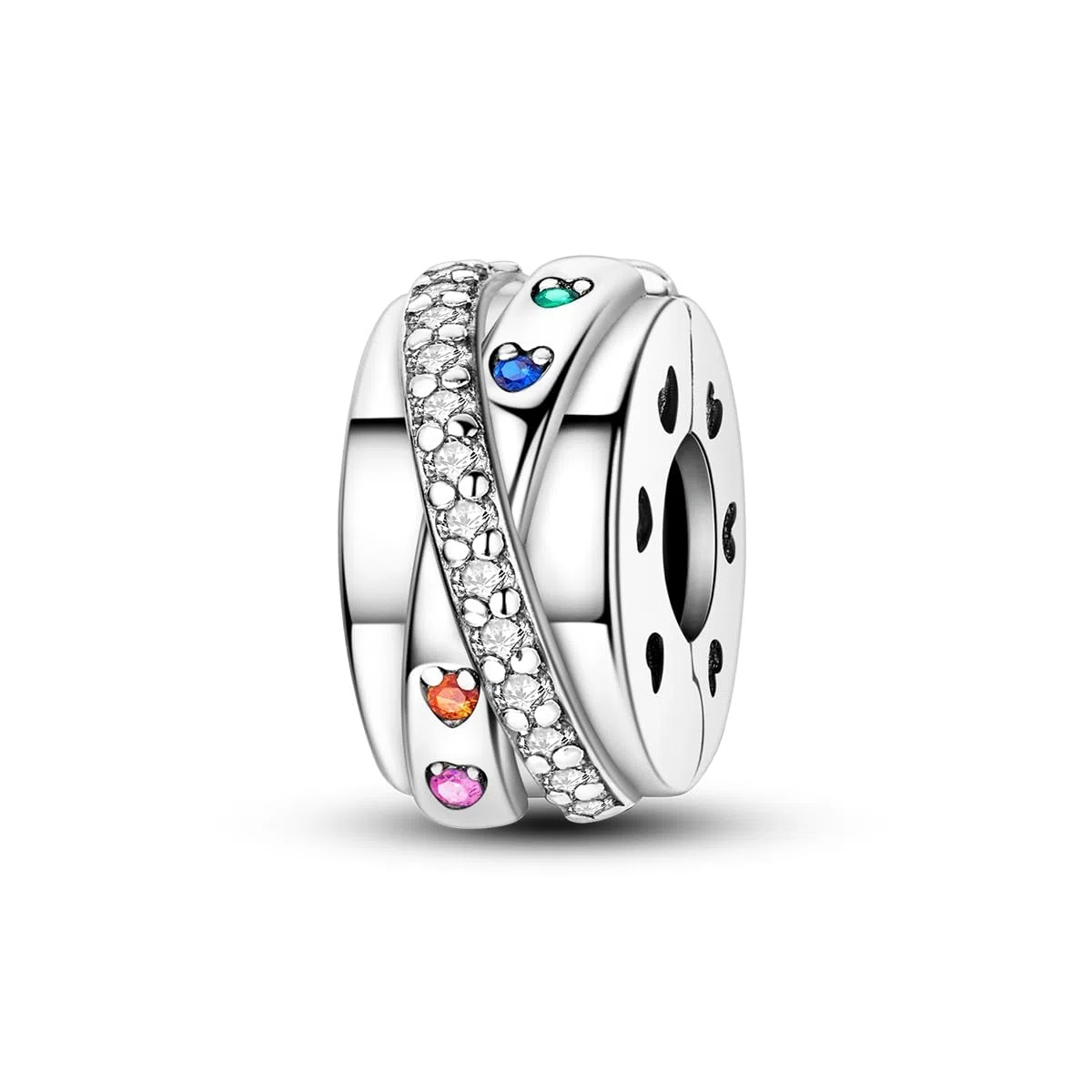 Hapour Clip Distanziatore Charm per Bracciale Clip Lock Stopper Bead Distanziatore DIY Fit Bracciale Serpente Europeo Apribile 925 Sterling Silver Beads Gioielli Regalo per le Donne Ragazze