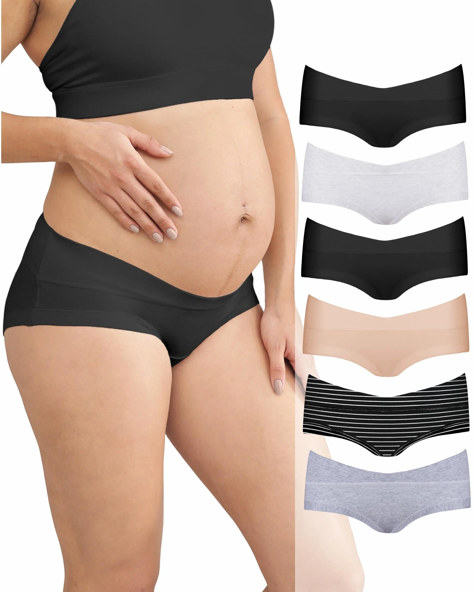 Intimate Portal Mutande Gravidanza in Cotone a Vita Bassa Culotte Premaman e Post Parto