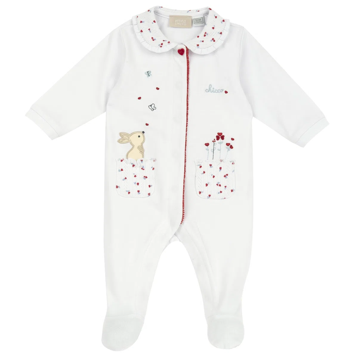 Chicco, Tutina Neonato e Neonata in Morbido Cotone, con Comoda Apertura Frontale, Ideale per Primavera ed Estate, Abbigliamento Bambina e Bambino, Designed in Italy