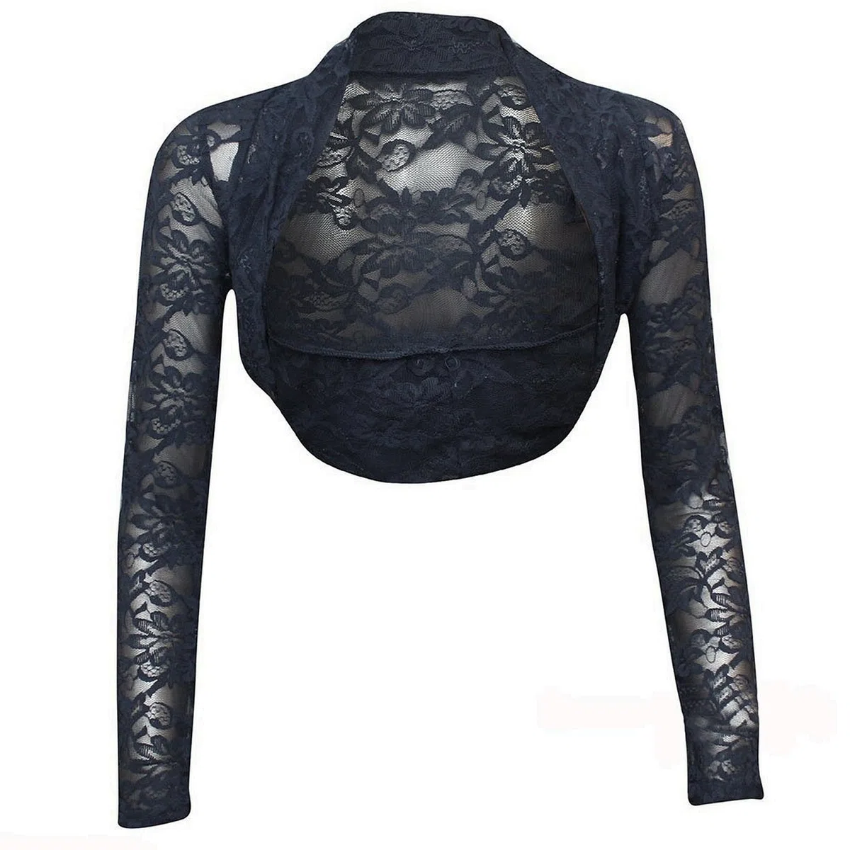 Krautwear Bolero da donna in pizzo a maniche lunghe in tanti colori in taglia unica