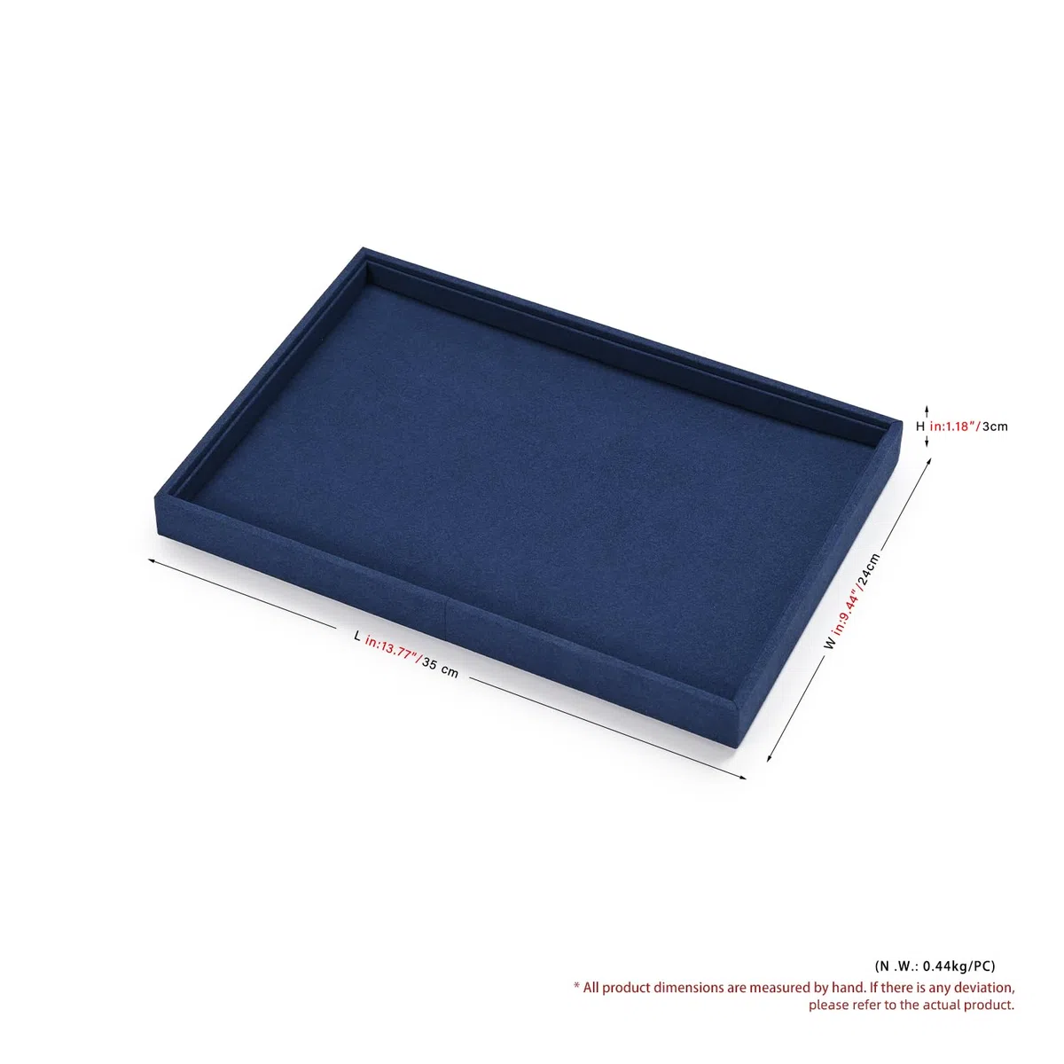Oirlv Blu Microfibra Gioielli Vassoi Piatti Anello Collana Orologio Organizzatore Vassoi Display