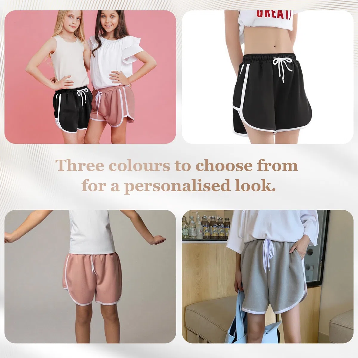 Pantaloncini sportivi da ragazza, estivi larghi 8-14 anni, pantaloncini sportivi colorati, per casual, spiaggia, scuola, confezione da 3