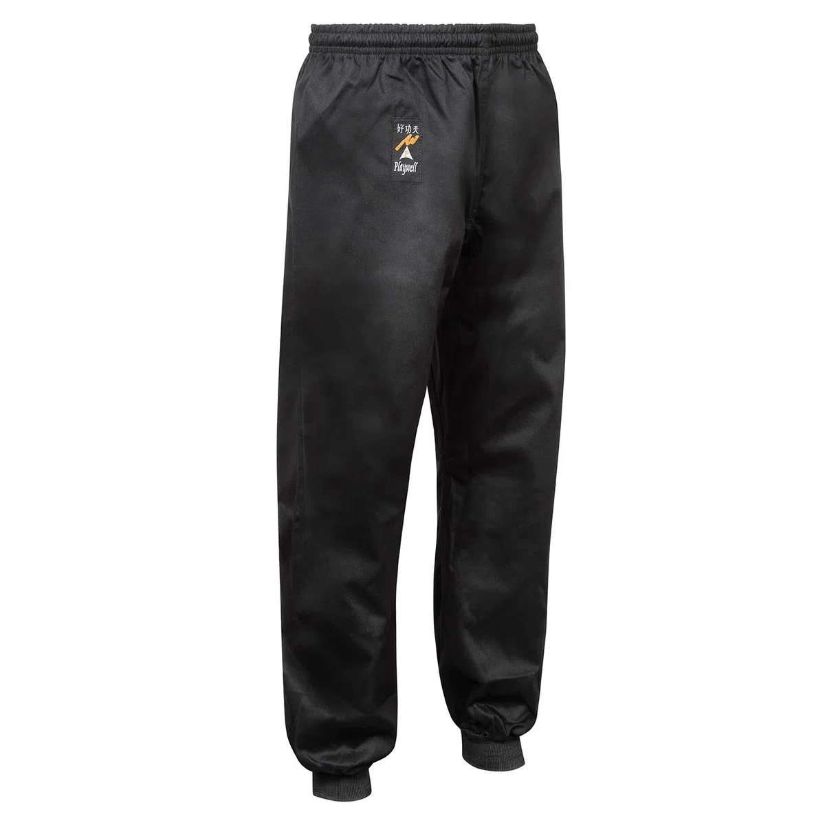 Playwell Kung Fu Nero 100% Cotone Ammanettato Pantaloni - Nero