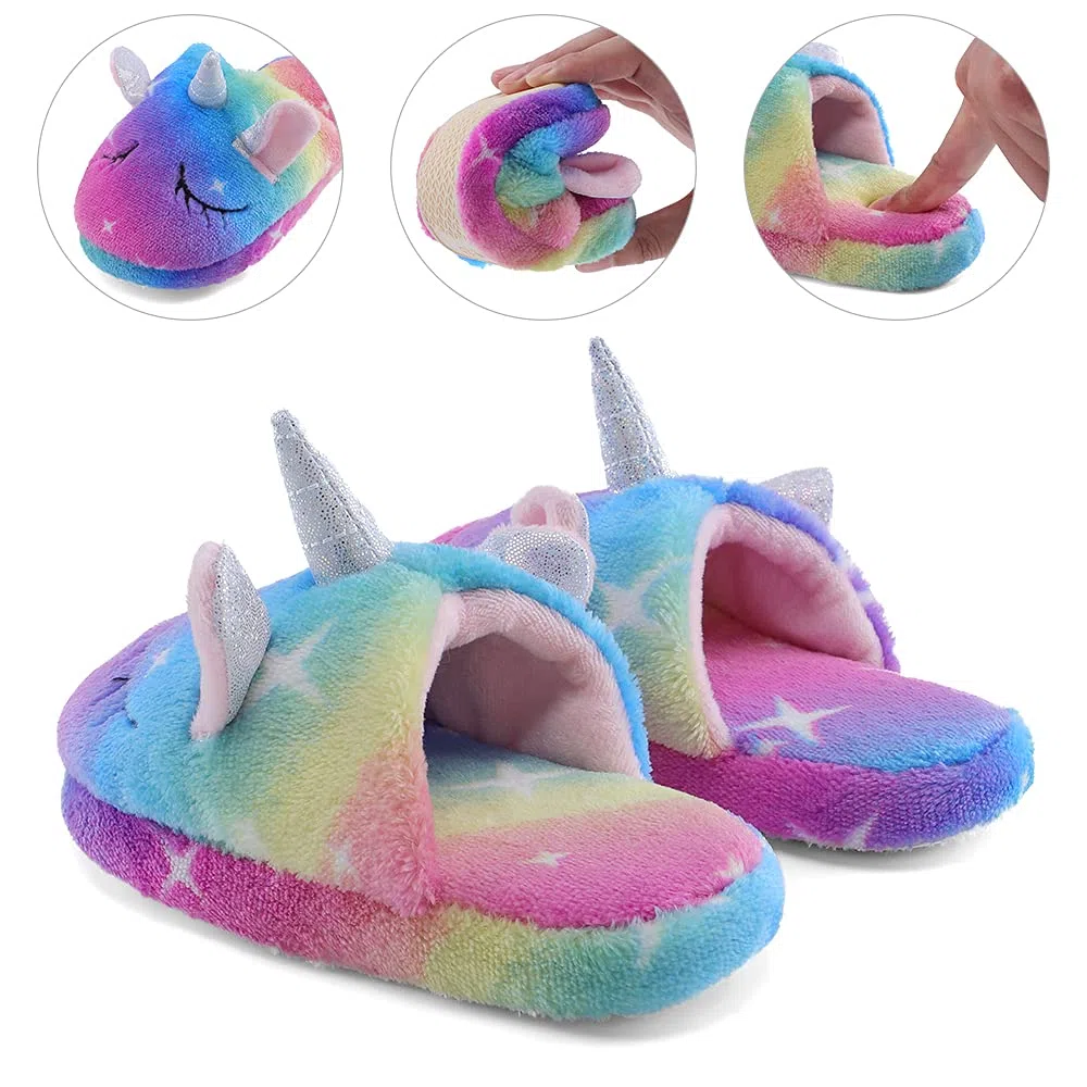 MASOCIO Pantofole per Bambini Peluche Carino Scarpe Bimba Ciabatte da Casa Antiscivolo