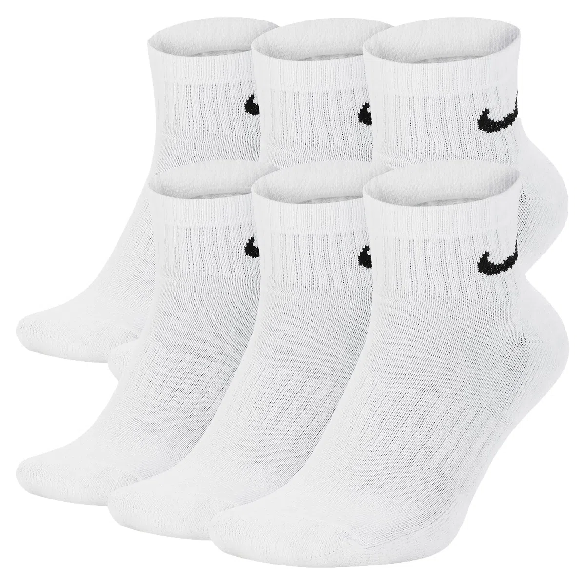 Nike - Calzini sportivi, unisex, colore bianco e nero, corti, misura: 34, 36, 38, 40, 42, 44, 46, 48, 50, SX7677, 42-46