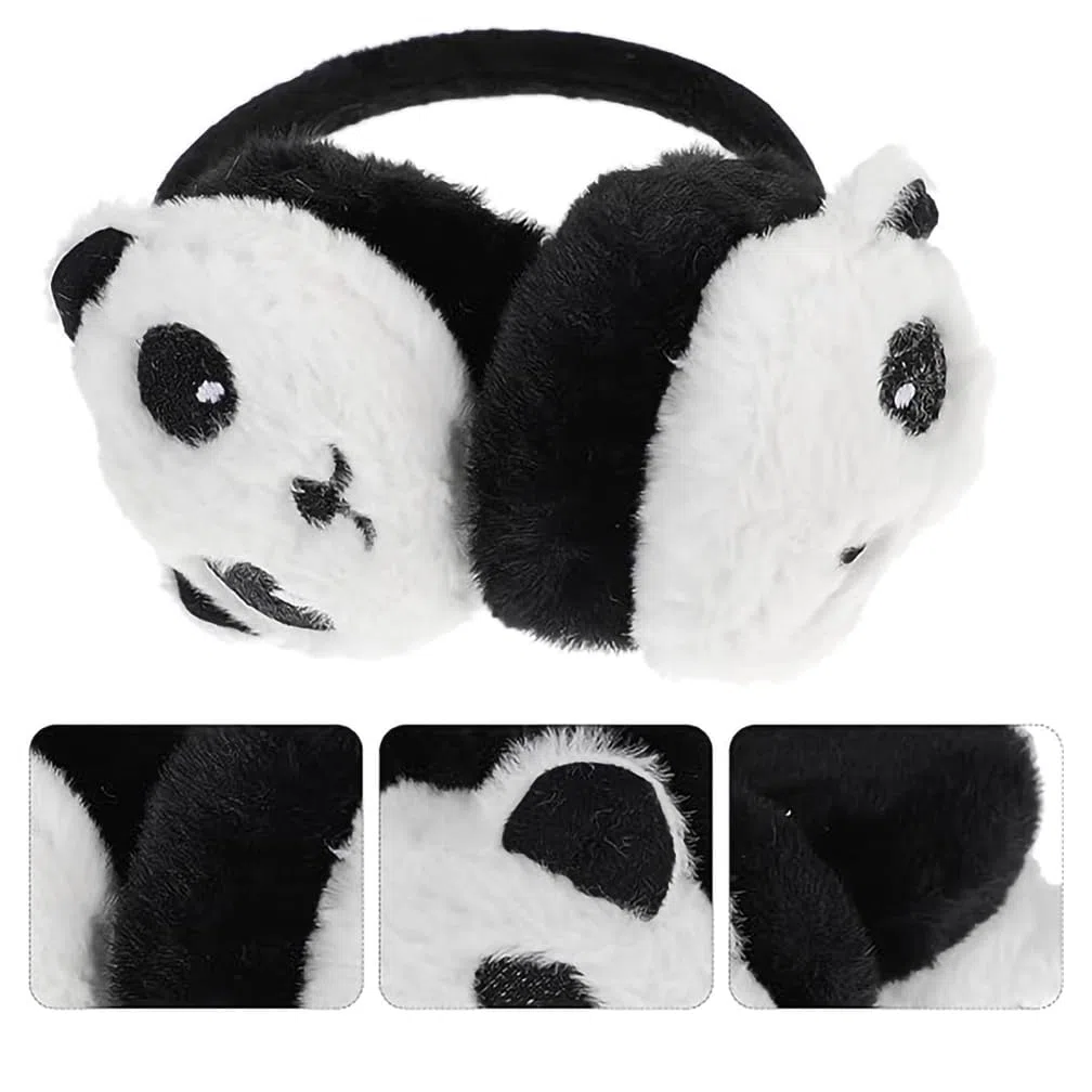 Paraorecchie per bambini, paraorecchie regolabili, paraorecchie in peluche, per ragazza, ragazzo, panda animale, simpatico, scaldabagni, invernali, caldi, paraorecchie e maniche