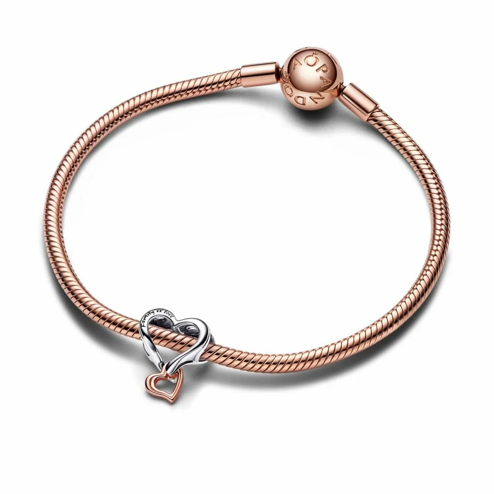 PANDORA Moments - Charm bicolori in argento sterling e placcati in oro rosa 14k
