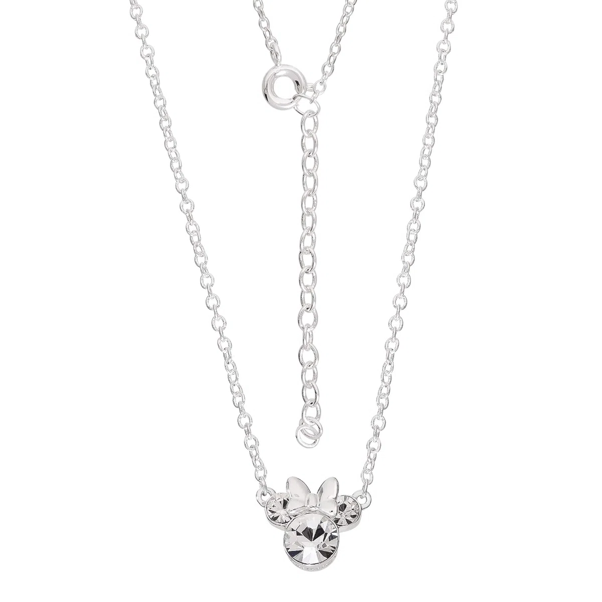 Disney Minnie Mouse Crystal Stud Orecchini e Collana Argento Placcato Gioielli Set (Altri Colori)