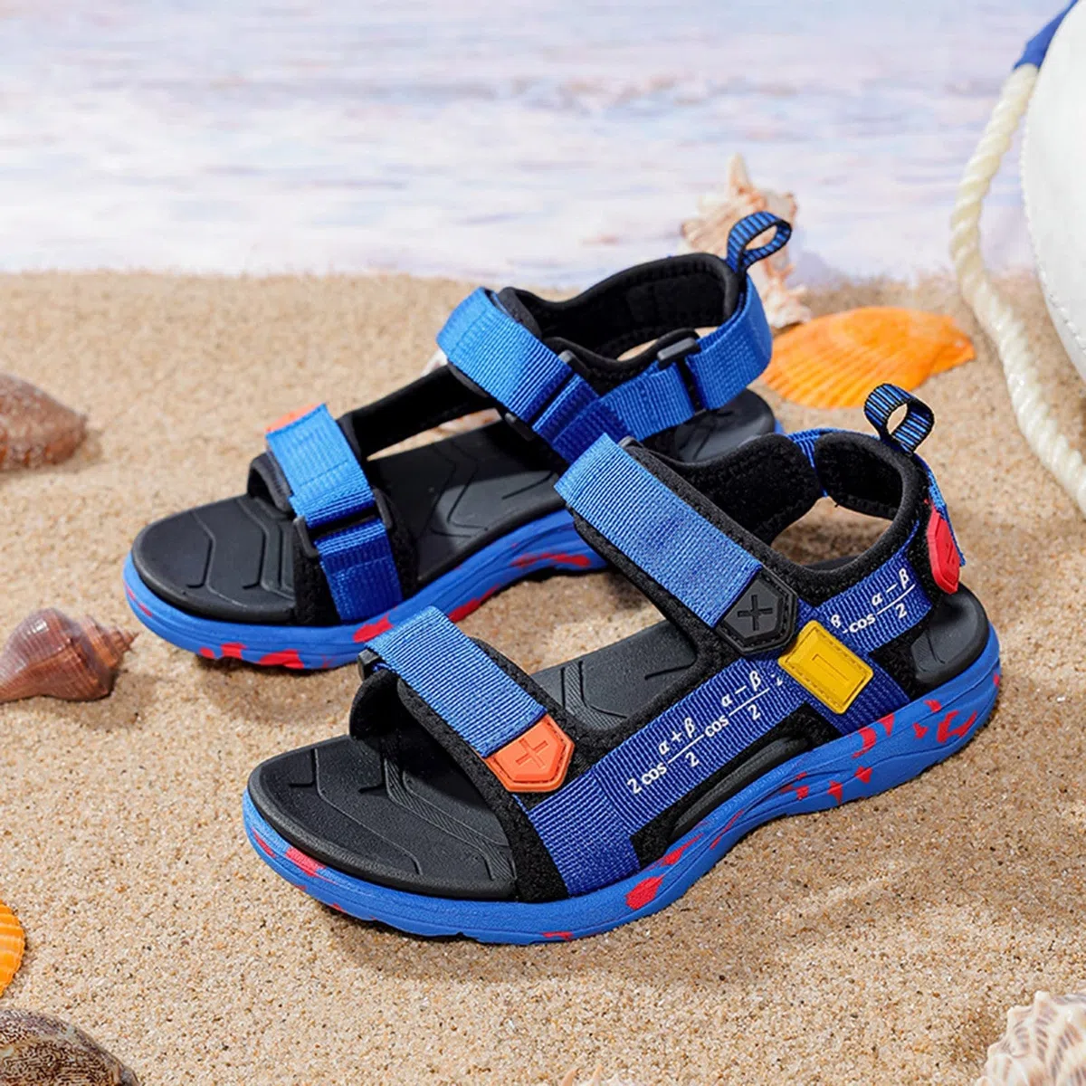 Generico Sandali Mare bambini Scarpe Estive da Spiaggia Moda Studente Sicure e Confortevoli Comodi Sandalo Cuoio Artificiale Sportivi Antiscivolo Trekking Estate Unisex Comode