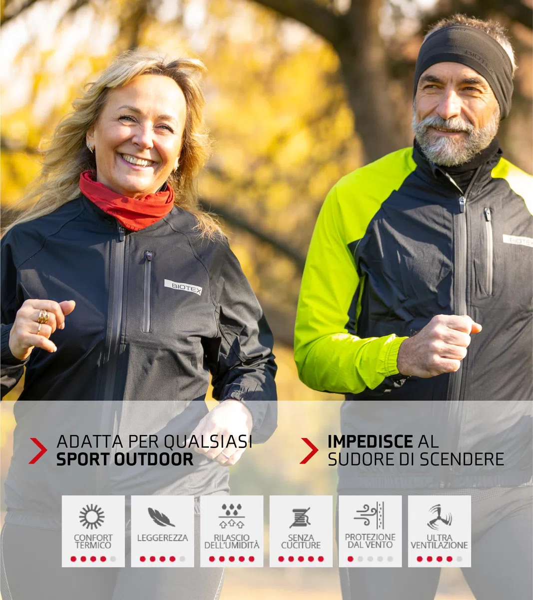 BIOTEX Fascia Tergisudore Unisex per Ciclismo e Running, Ideale per qualsiasi Sport, Intimo Tecnico Sportivo
