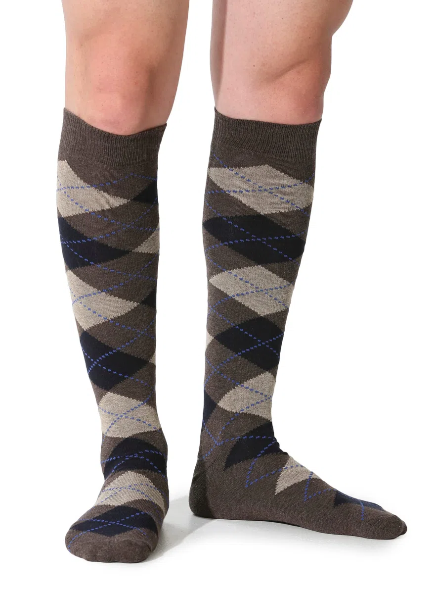 Easy8 Calze da Uomo Lunghe in Caldo Cotone, 6 PAIA, Calzini Uomo Lunghi, Colorati, Fantasia, Calzini Eleganti, Caldi, Invernali, Alti, Calzettoni