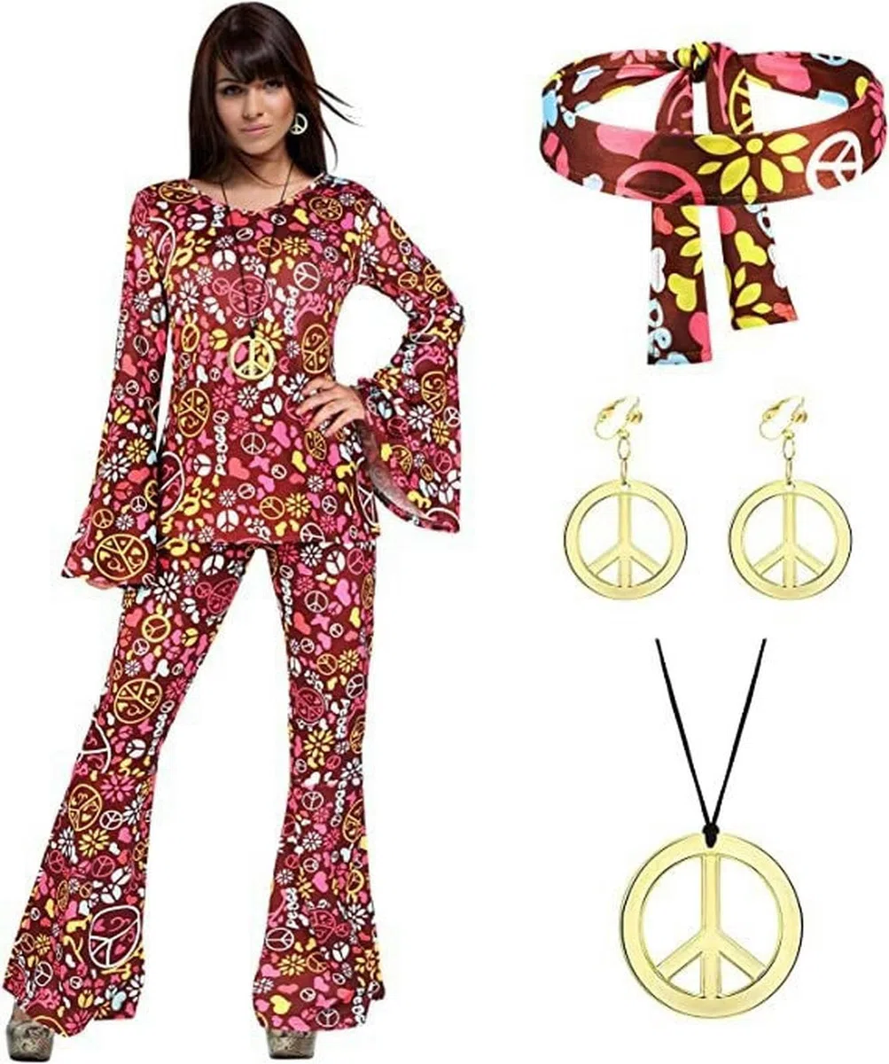 Top Stampati in Costume Europeo e Americano di Halloween, Set di Pantaloni a Zampa d'elefante Stile Hip-Hop + Set da 3 Pezzi per Foulard-Design-L