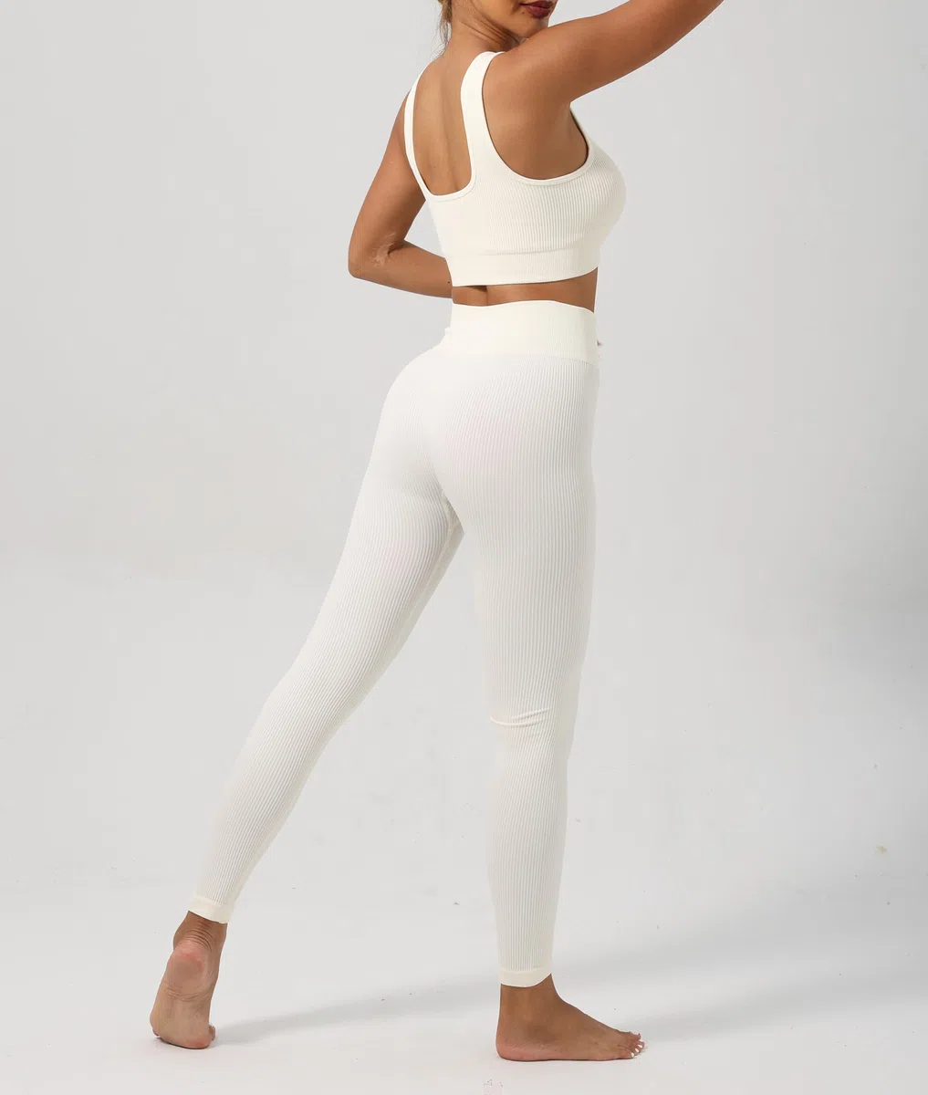 SHEKINI Completo Palestra Donna Set di Abbigliamento Yoga Reggiseno Sportivo+Leggings 2 Pezzi Sportiva Top Corto Fitness Activewear