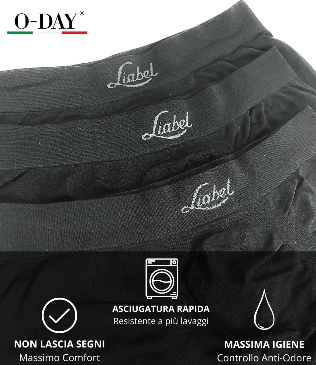 Liabel Boxer Uomo Microfibra Senza Cuciture (Confezione da 6) Mutande Uomo Aderenti Made in Italy con Elastico No Stress
