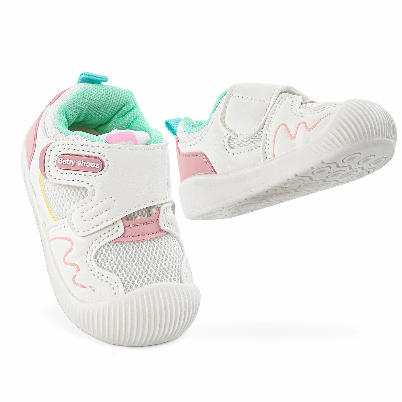 LACOFIA Scarpine Primi Passi Bambina Scarpe Ginnastica Neonato Sneakers Bimbo con Suola Gomma Antiscivolo