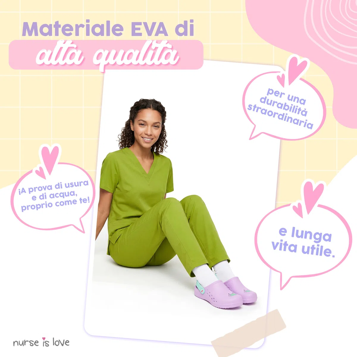 Nurse is Love Sabots Femme - Sabots Eva Légers, Chaussures Casual Mode | Cadeau Original pour Elle | Design Amusant - PT IT