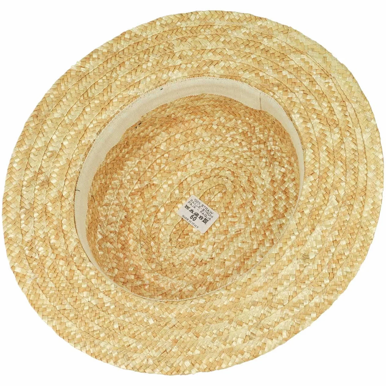 fiebig Cappello da gondoliere Donna e Uomo | Cappello da Sole in 100% Paglia | Boater Made in Italy | Cappello di Paglia per la Primavera e L'Estate | Cappello con Nastro