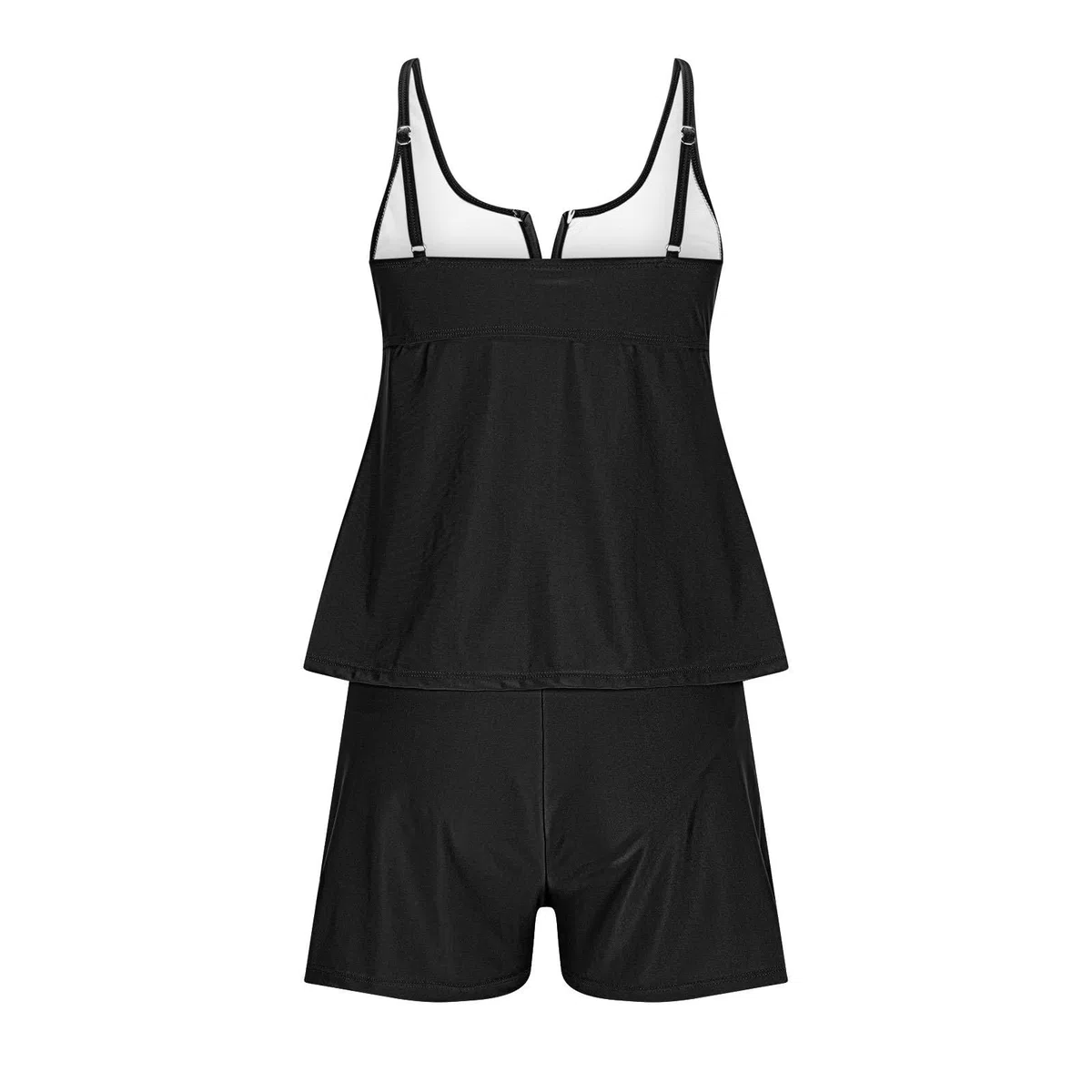 Costume da Bagno Tankini con Stampa Floreale, Due Pezzi, Top con Spalline e Slip a Vita Alta