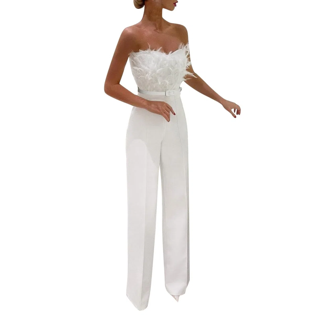 Tuta Donna Eleganti Curvy Pantaloni da Tuta da Donna Baggy Completo Senza Manica Scollo a V Vestito Con Tasche Tinta Unita Tuta da Donna Elegante Cerimonia Playsuit Completi Lungo da Sera Interi