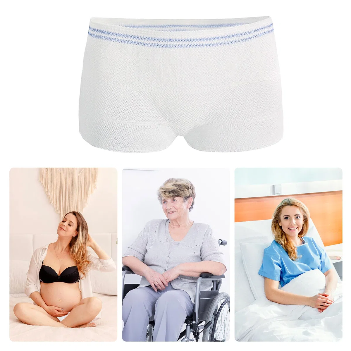 FUIPVGI 7 Pezzi Mutandine Postpartum, Confezione da Slip Postpartum, Mutandine in Rete Postpartum, Slip da Donna Postpartum Usa e Getta per Uso Quotidiano,Maternità,Incontinenza,Viaggio (Bianco)