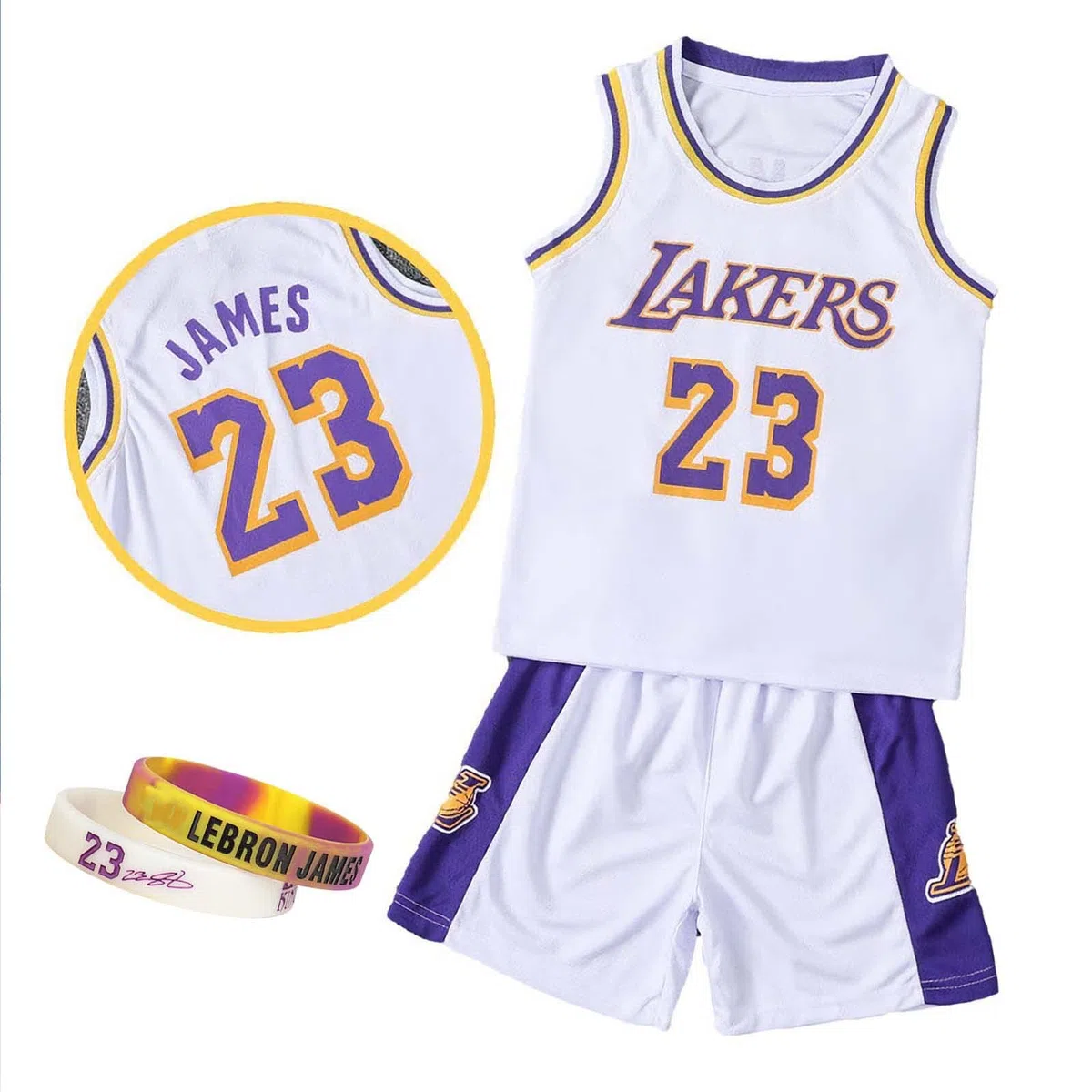 Basketball Jersey Kit Bambini #23 Fans Jersey Maglietta Felpa Ragazzo Senza Maniche Ragazzi Gilet da Basket Top e Pantaloncini Sportivi Set Tuta