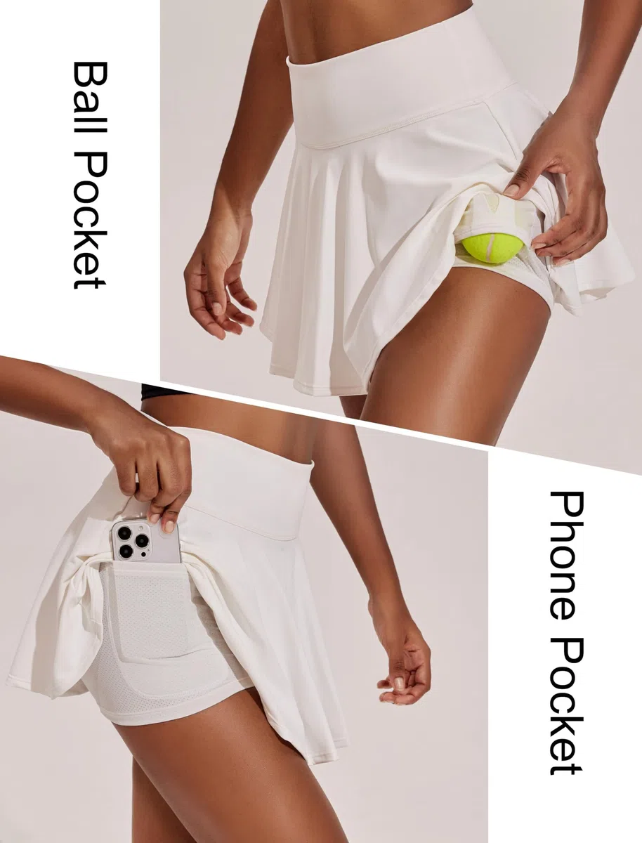PINSPARK da Donna Gonna da Tennis Plissettata Gonna da Golf a Vita Alta con Pantaloncini Interni Gonna Plissettata Gonna Sportiva Minigonna da Allenamento Gonna da Corsa con Tasche