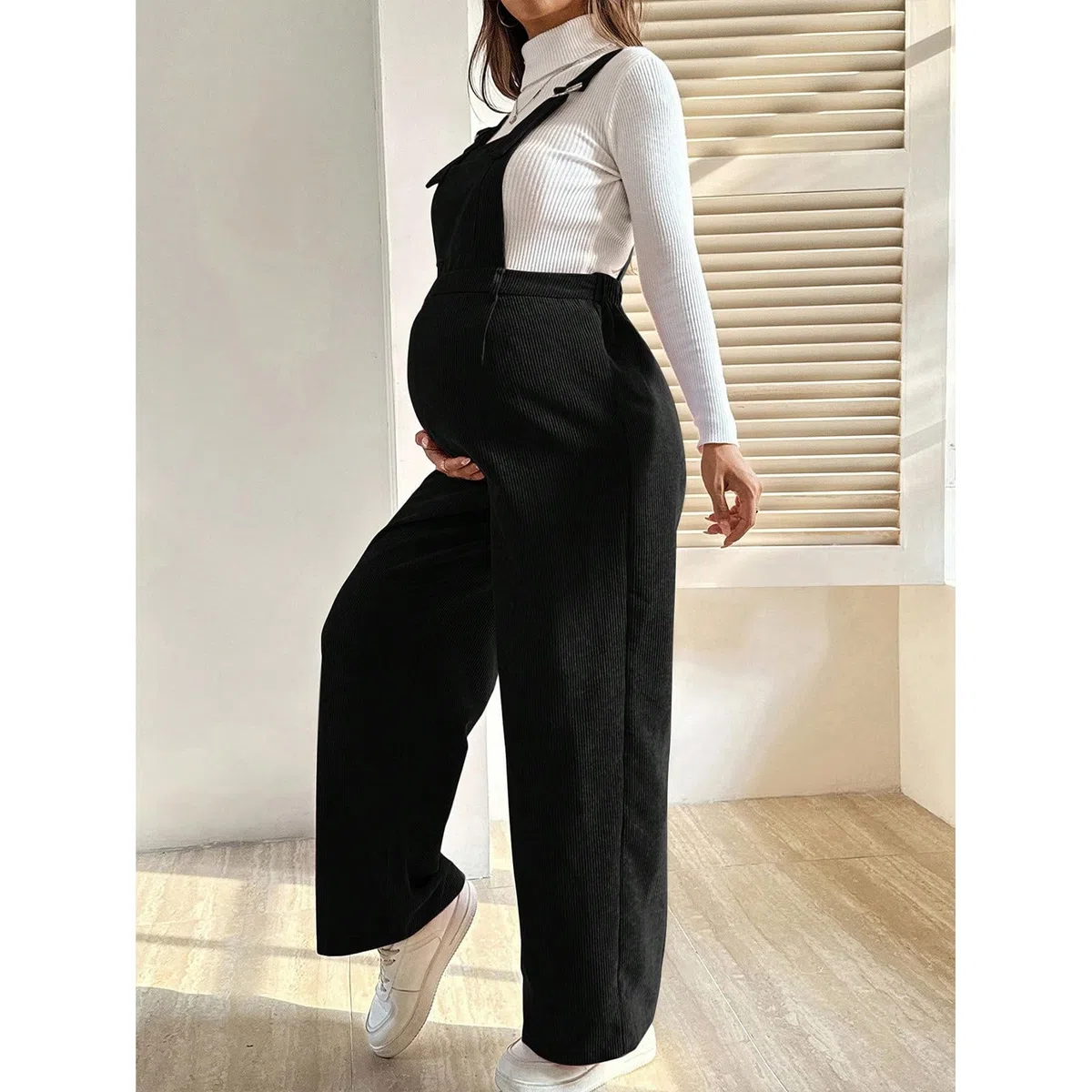 Tuta premaman in morbido velluto a coste, elastica e comoda, per l'inverno, gravidanza, alla moda e da indossare tutti i giorni, in velluto a coste