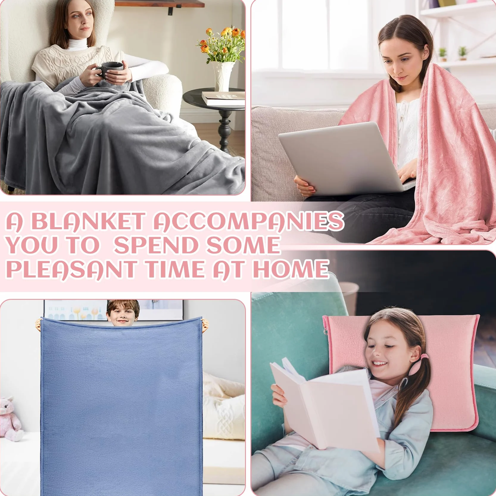 Coperta da Viaggio in Pile Con Cuscino - Pieghevole per Aereo, Auto - Gadget da Viaggio Portatile per Adulti, Bambini - Custodia, Manica Bagagli, Clip per Zaino