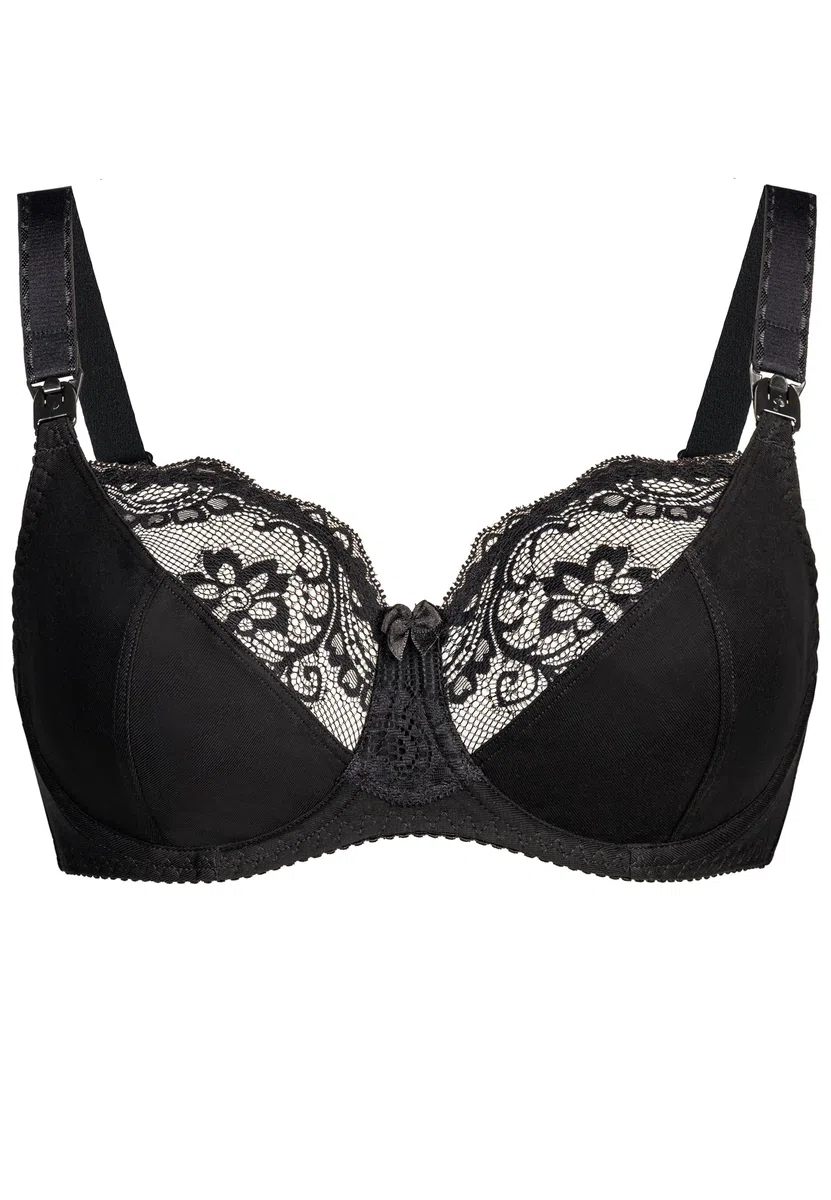 Teyli Reggiseno Allattamento Donna con Ferretto Spalline Regolabili - Reggiseni maternità Cotone Finiture in Pizzo - Reggiseni maternità