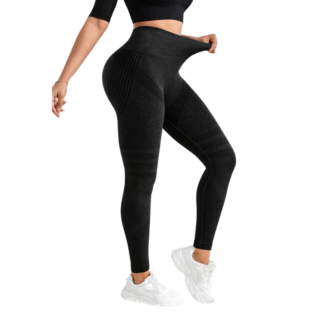 Leggings Donna 3D Anticellulite Push Up, Vita Alta Seamless, Compressione Modellante, Tessuto Opaco per Yoga, Palestra e Fitness