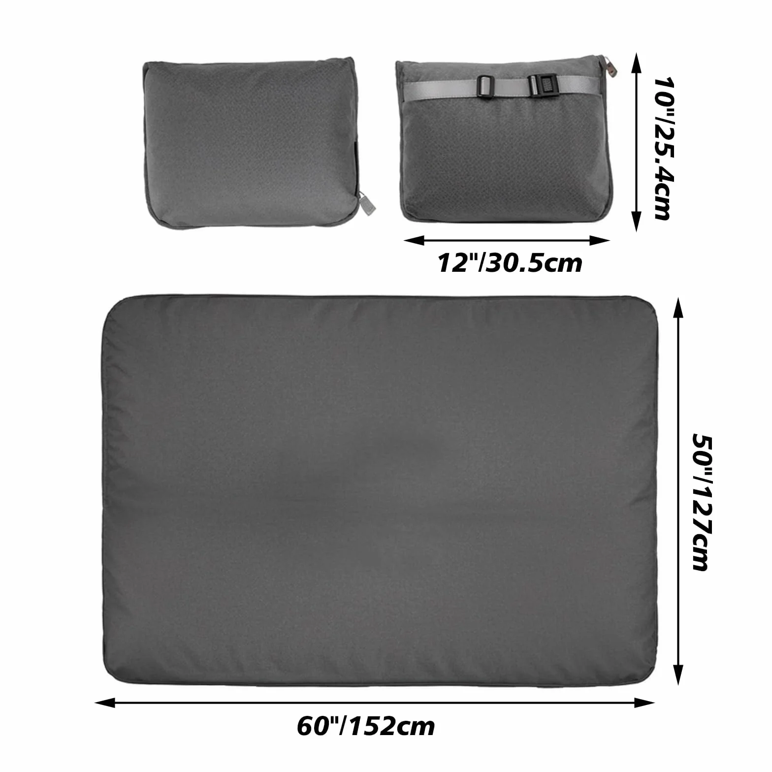 Amexo Coperta da viaggio morbido e caldo 2 in 1, Super leggera Portatile Aereo per viaggi aerei, affari e ufficio (grigio)