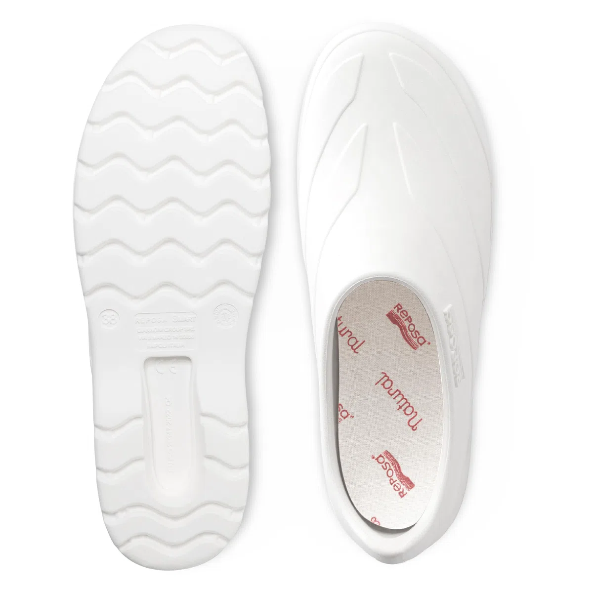 REPOSA Scarpetta - Scarpe Sanitarie Donna e Uomo in Gomma con Chiusura Tallone e Soletta Estraibile, Zoccoli Sanitari Donna e Uomo Anatomici e Antishock, Scarpe da Lavoro Sanitario con Fori Laterali