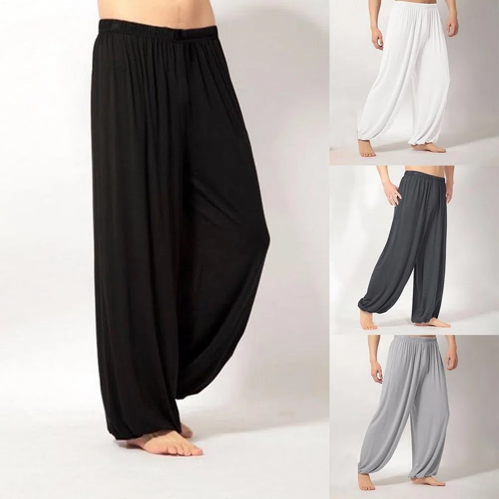 Pantaloni leggeri per Tai Chi per l'estate, ideali per l'allenamento di arti marziali (M, nero)