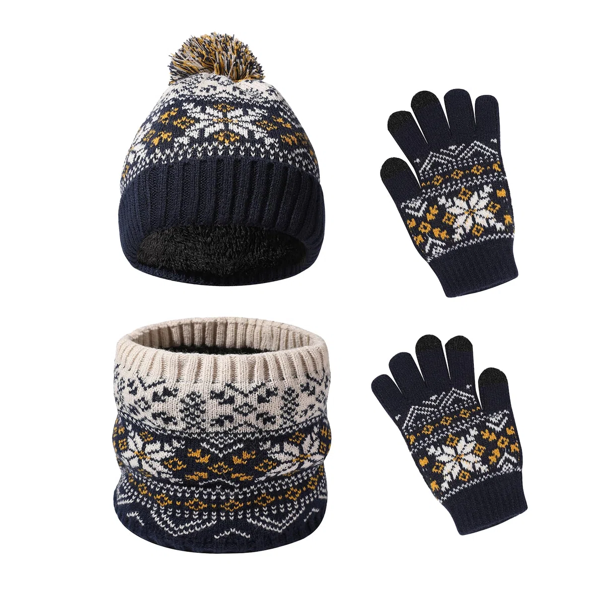 Cappello Invernale per Bambini Guanti Sciarpa Set, 3 in1nverno in Pile Addensato Cappello a Maglia Termica Sciarpa Guanti Set, per Bambini Ragazzi Ragazze, 2-7 Anni