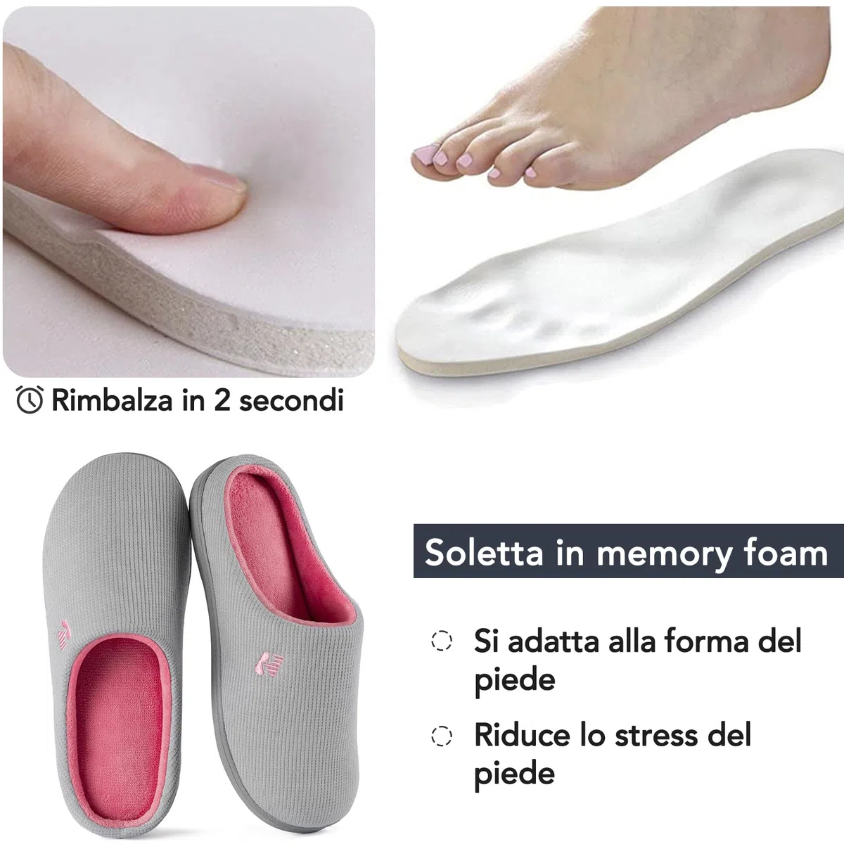 RockDove Bicolore Pantofola da Donna in Memory Foam